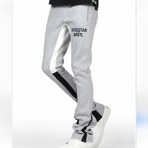 Rockstar Raffer Gray Super Stacked Flare Men's Pants Size M NWT